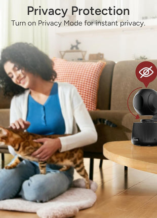 PawTrack 4K Pet Camera with Auto Tracking, 360° Pan/270° Tilt, Behavior Alerts & Smart Pet Vlog & Two-Way Audio, Privacy Mode, Multi-Pet ID, 1080p Daily Recording Smart Pet Monitor