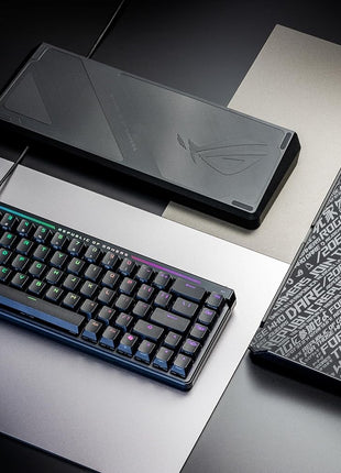 ASUS ROG Falchion Ace HFX Hall Effect Gaming Keyboard 65% TKL, Dual USB-C, Magnetic Switches, Rapid Trigger, Speed Tap, 8000 Hz Polling, Touch Panel, Portable, Protective Cover, PBT Keycaps - Black