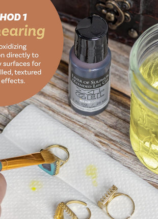The Beadsmith XL Gel, Liver of Sulfur Extended Life Gel, 1 Fluid Ounce (29ml) Bottle, Apply a Patina Finish to Silver, Copper, and Other Metal for Oxidized Look on Art and Jewelry Projects