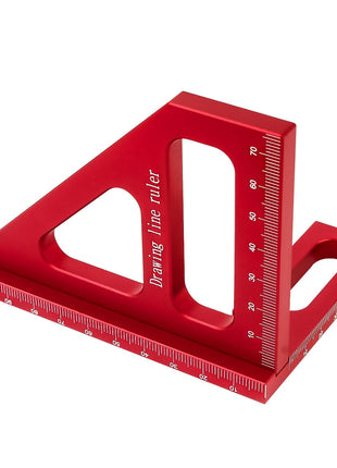 3D Multi-Angle Measuring Ruler,45/90 Degree Aluminum Alloy Woodworking Square Protractor,Drawing Line Ruler, Miter Triangle Ruler High Precision Layout Measuring Tool for Engineer Carpenter,R