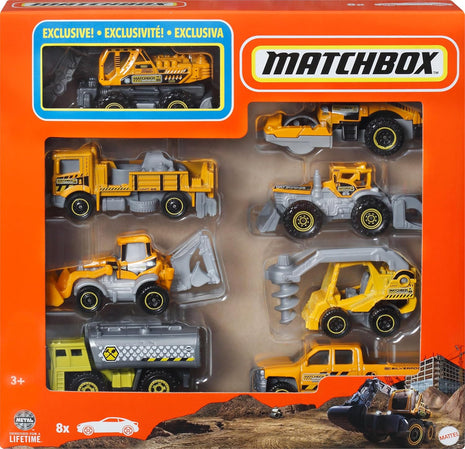 Matchbox 8-Pack Die-Cast Vehicles with 1 Exclusive (Styles May Vary) | 8 themed 1:64 scale die-cast vehicles incl. 1 exclusive, styles may vary, no batteries, Ages 3+