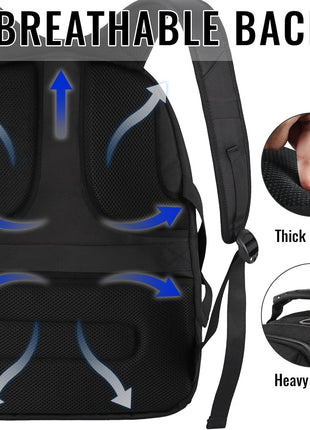 YOREPEK Large Laptop Backpack for Men, Heavy Duty Travel Backpack | Carry On Flight Approved, 17 Inch College Work Bookbag, Water Resistant Business Backpack for Men Women mochilas para hombres