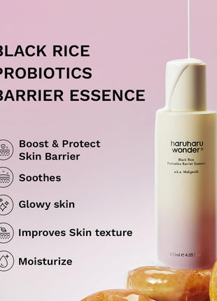 haruharu Wonder Black Rice Probiotics Hydration Boost Duo, Barrier Essence & 2% NAD+ Serum Mist, Skin Flooding Duo for Glowy Skin