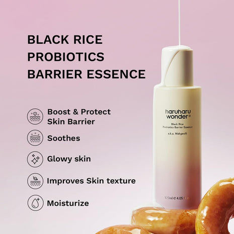 haruharu Wonder Black Rice Probiotics Hydration Boost Duo, Barrier Essence & 2% NAD+ Serum Mist, Skin Flooding Duo for Glowy Skin