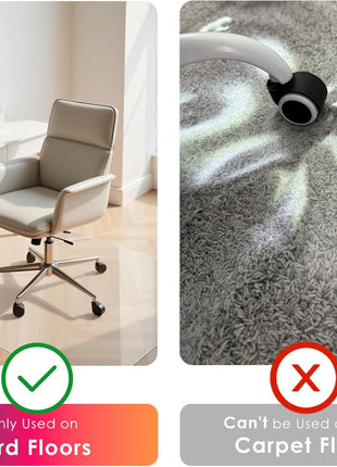 Kuyal Clear Chair mat for Hard Floors 36 x 48 inches Transparent Floor Mats Wood/Tile Protection Mat for Office & Home (36 inch X 48 inch Rectangle)