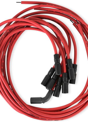 MSD 32129 Super Conductor Spark Plug Wire Set, Red, Straight Boots