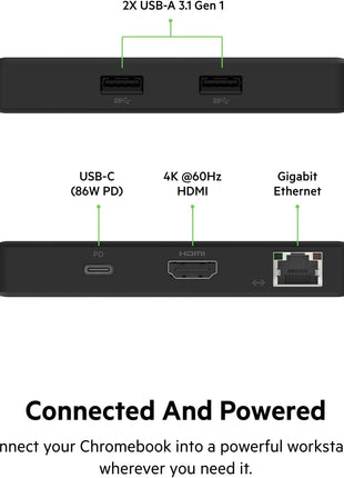 Belkin USB-C Hub 5 in 1 Multiport Adapter | Expands USB-C laptop connectivity for MacBook, Chromebook, and PC, compact design for desk or travel