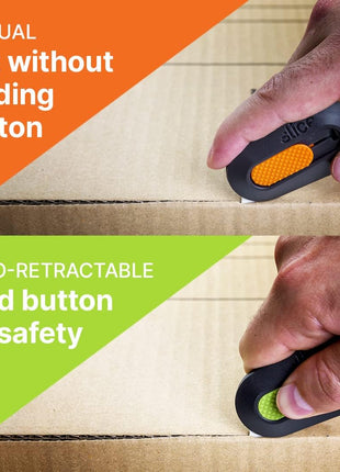 Slice Mini Box Cutter, Manual Retracting, Safe Ceramic Box Cutter Lasting 11x Longer than Metal, Keychain Box Opener, 1 Pack