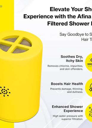 Afina Replacement Filter for Afina Filtered Showerhead & Shower Filter - High Pressure Shower - Reduces Dry Itchy Skin, Dandruff, Eczema, and Dramatically Improves The Condition of Your Skin and Hair