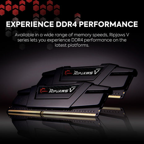 G.Skill RipJaws V Series 64GB (2 x 32GB) 288-Pin SDRAM DDR4 3600 (PC4-28800) CL18-22-22-42 1.35V Dual Channel Desktop Memory Model F4-3600C18D-64GVK