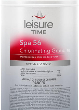 Leisure Time E5 Spa 56 Chlorinating Granules for Spas and Hot Tubs - Maintains Clean, Clear, Sanitized Water, 5 lbs