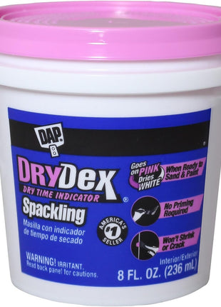Dap 12328 DryDex Spackling Interior/Exterior, 1/2-Pint , White
