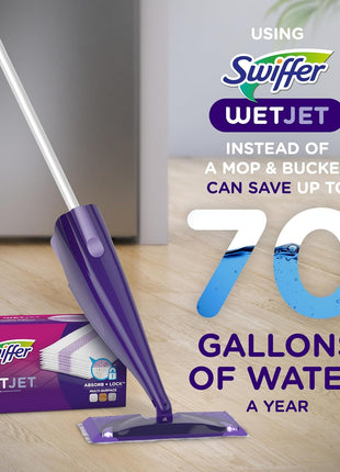 Swiffer WetJet Hardwood Floor Cleaner Spray Mop Pad Refill, Bathroom Cleaning Supplies, Hardwood Floor Cleaner, Multi Surface, 24 Count