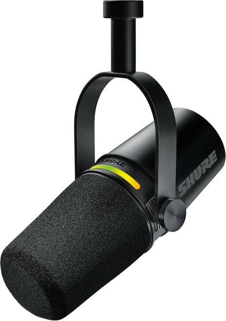 Shure MV7 Podcast Dynamic Microphone. OBS Certified, Enhanced Audio, LED Touch Panel, USB C & xLR Outputs, Auto Level Mode, Digital Pop Filter, Reverb Effects, Podcasting, Streaming, Recording  Black