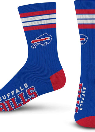 For Bare Feet Men's NFL 4-Stripe Deuce Performance Crew Socks