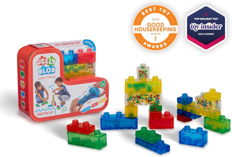 Goliath Jelly Blox Creative Kit | Includes 20 Blocks | Toddler & Preschool Building Blocks Kids Can Squeeze, Stretch, Squish | MESH ACCREDITED | Safety Tested & Ouch-Free | Sensory Play Toy Ages 2+