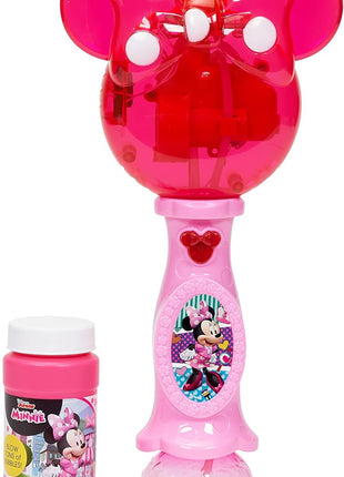 Little Kids Disney Minnie Mouse Light and Sound Musical Bubble Wand, Includes Bubble Solution, Multi (2051)