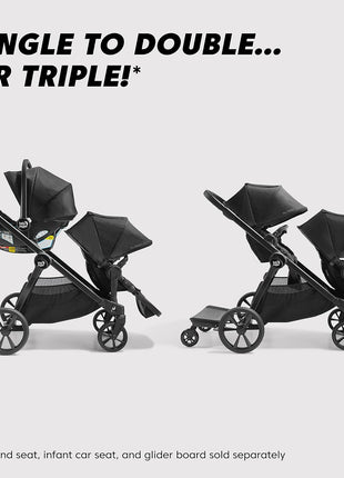 Baby Jogger City Select 2 Single-to-Double Modular Stroller Eco Collection Lunar Black