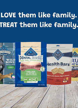 Blue Buffalo Dental Bones Mini Natural Dental Chew Dog Treats Bag,12oz. Bag,(Pack of 2)
