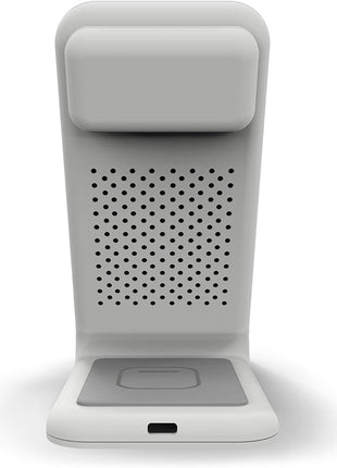STM ChargeTree Swing 3-in-1 Wireless Charging Station for iPhone/Samsung/Android (15W/7.5W), AirPods (5W), Apple Watch (3W). Qi-Certified Stand, White