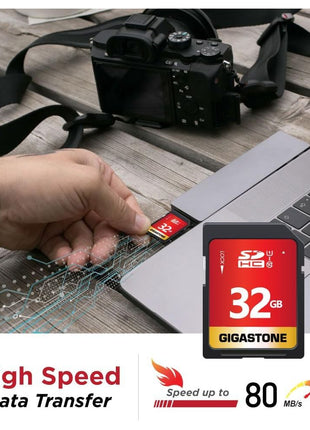 GIGASTONE 32GB SD Card 5-Pack UHS-I U1 Class 10 SDHC Memory Card High-Speed Full HD Video Compatible with Canon Digital Camera, SPYPOINT TACTACAM WOSPORTS Trail Camera, with 5 Mini Cases