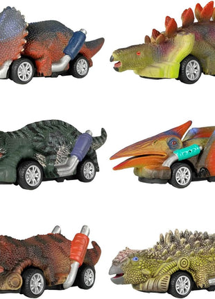 Dinosaur Toy Pull Back Cars,6 Pack Dino Toys for 3 Year Old Boys Girls and Toddlers,Boy Toys Age 3,4,5 and Up,Pull Back Toy Cars,Dinosaur Games with T-Rex