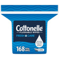 Cottonelle Fresh Care Flushable Wet Wipes, Adult Wet Wipes, 1 Refill Pack, 168 Wipes Per Pack, Packaging May Vary