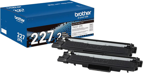 Brother Genuine TN227 High-Yield Black Toner Cartridge Twin Pack for Professional Laser Printing, 2 Pack Yields 6,000 Pages Total, Compatible with HL-L3210CW HL-L3230CDW Printers