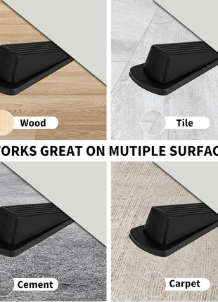 Door Stoppers, 2 Pack Premium Rubber Door Stoppers for Bottom of Door Security Rubber, Door Stopper Wedge for Carpet Heavy Duty Door
