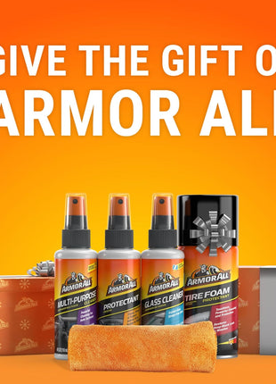 Armor All Car Wash and Car Interior Cleaner Kit, Includes Towel, Tire Foam, Glass Spray, Protectant Spray and Cleaning Spray, Multicolor, 5 Count (Pack of 1)
