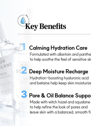 S.nature Hydrating Set, 3 Steps to Refined Pores, Lasting Hydration, Aqua Oasis Toner 300ml, Squalane Serum 50ml, Squalane Cream 60ml