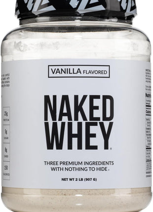 NAKED Whey Vanilla Protein Powder   Only 3 Ingredients   Grass Fed Whey Protein Powder, Vanilla Flavor, and Organic Coconut Sugar, No GMO, No Soy, and Gluten Free   24 Servings