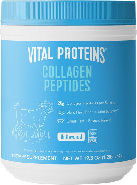 Vital Proteins Collagen Peptides Powder 19.3OZ and Bovine Colostrum Supplement 90 Capsules