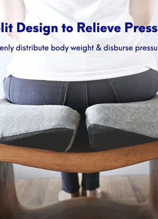 Cushion Lab Patented Pressure Relief Seat Cushion for Long Sitting Hours on Office & Home Chair - Extra-Dense Memory Foam for Soft Support. Car Pad for Hip, Tailbone, Coccyx, Sciatica - Black