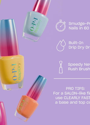 OPI RapiDry Quick Dry Nail Polish Colors | Opaque, Crème, & Shimmer Winter Shades | Smudge Proof, and Fast Drying in 60 Seconds | Vegan Formula