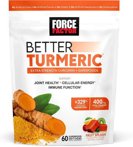 Force Factor Better Turmeric Joint Support Supplement for Extra Strength Joint Health & Amazing Ashwa for Stress Relief, Memory, Focus, and Immune Support Health
