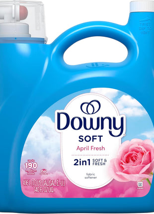 Downy Fabric Softener Liquid, April Fresh Scent, 140 fl oz, 190 Loads, HE Compatible, Downy Fabric Softener, Liquid Fabric Softener, Laundry