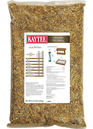 Kaytee Wild Bird Ultimate No Mess Wild Bird Food Seed For Cardinals, Finches, Chickadees, Nuthatches, Woodpeckers, Grosbeaks, Juncos and Other Colorful Songbirds, 9.75 Pound