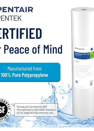 Pentair Pentek DGD-5005-20 Big Blue Water Filter, 20-Inch Whole House Sediment Filter Cartridge Replacement, Dual-Gradient Density Spun Polypropylene, 20 inch x 4.5 inch, 5 Micron, Pack of 1, White