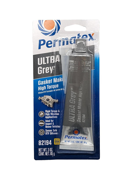 Permatex 82194 Ultra Grey Rigid High-Torque RTV Silicone Gasket Maker, 3.5 oz.