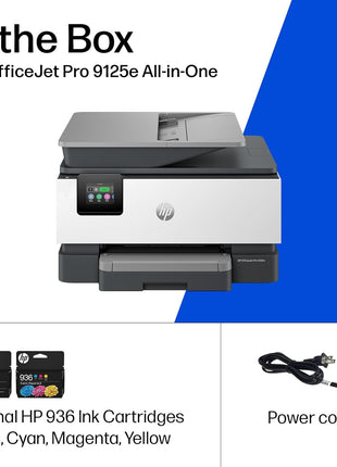 HP OfficeJet Pro 9125e Wireless All-in-One Color Inkjet Printer, Print, scan, copy, fax, ADF, Duplex printing best-for-office, 3 month Instant Ink trial included, AI-enabled (403X0A)