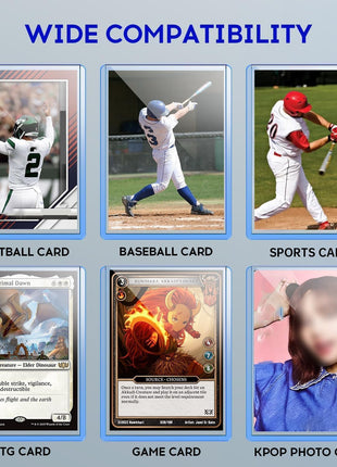 200 Pack Hard Card Sleeves, Plastic Card Sleeves, Baseball Sports Trading PKM Cards Holder Protectors (100 Hard Sleeve + 100 Soft Sleeve)