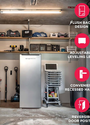 Frigidaire EFRF694, 6.5 cu ft, Upright Freezer, Platinum Series, Stainless steel