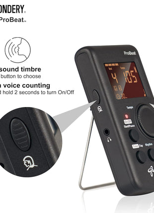 Sondery Digital Metronome Rechargeable English Vocal Counting with Timer Function for Piano Guitar Drum and All Instruments