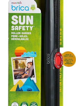 Munchkin Brica Sun Safety Car Window Shade with Heat Alert, Helps Block UVA/UVB Rays, 2 Pack, Black