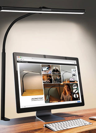ACNCTOP Desk Lamp for Office Home - Eye-Caring Architect Task Lamp 25 Lighting Modes Adjustable LED Desk Lamp Flexible Gooseneck Clamp Light for Workbench Drafting Reading Study