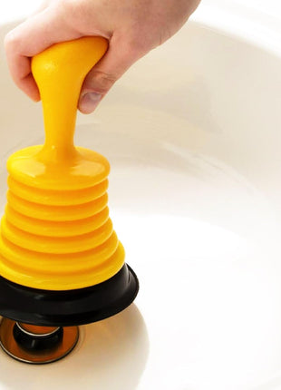 PlumbCraft Mini Drain Plunger, 11-Inch Bellows Sink Plunger for Kitchen & Bathroom Sinks, Heavy-Duty Clog Remover with Ergonomic Handle