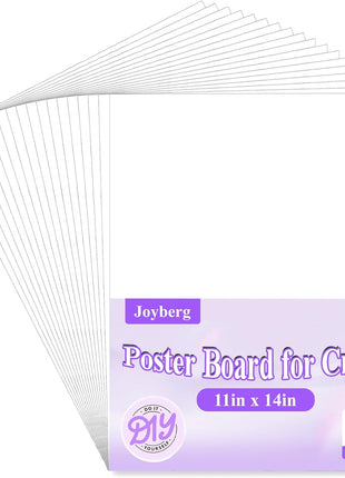 Joyberg 18Pack Poster Board, 11in x 14in White Poster Boards, Posterboard, Poster Board Paper for Crafts, DIY, Drawing