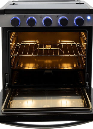 RecPro RV 3-Burner Gas Range, Silver, 1.8 Cu. Ft., No Range Hood