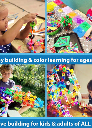 Brain Flakes 500 Piece Set, Ages 3+, Interlocking Plastic Disc Toy for Creative Building, Educational STEM Learning, Construction Block Play for Kids, Teens, Adults, Boys, and Girls